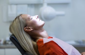 Woman Sleeping in Dentist Chair Montevallo AL