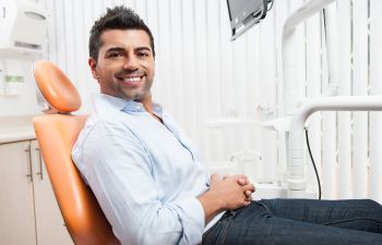Man in Dentist Chair at Montevallo Family Dentistry